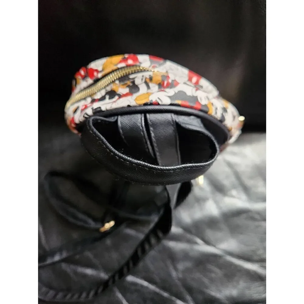 Disney Mickey Mouse backpack and matching card holder. Exterior zippered pocket
